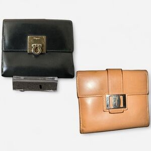 Two Vintage Salvatore Ferragamo Leather Wallets